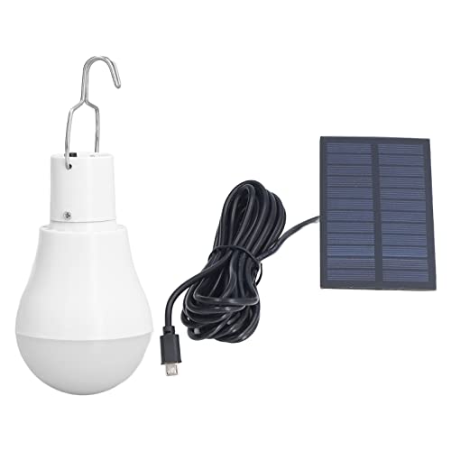 RIZGHWOY Solar-Glühbirne, Weiße Lampe, Batterie, Heim-Glühbirne für USB-Stall, Outdoor-Camping, Solar-Dämmerungs-Glühbirne von RIZGHWOY