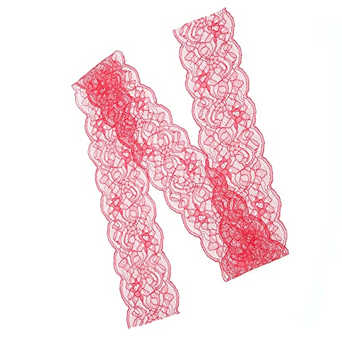 Rotes Spitzenband 3 Zoll Breit, Rosaroter Besatz, 10-Yard-Taschenfransen, Weißes Spitzenornament, Schwarzes Band, Weißer Spitzenstreifen, Rosa Spitze von RIZGHWOY