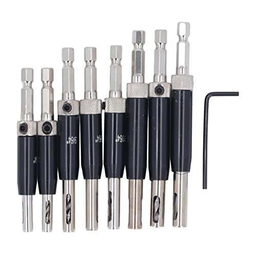 Selbstzentrierende Scharnierbohrmaschine Set Hoher Härte Sechskant Shank Scharnier Lochöffner für Holzbearbeitungstürfenster, 8pcs Schwarze Bohrer Bit für Schrankgriff Schublade Guide Selbstzentrierende Scharnierbohrmaschine Set Hoher Härte Sechskant Shank Scharnier Lochöffner für Holzbearbeitungstürfenster, 8pcs Schwarze Bohrer Bit für Schrankgriff Schublade Guide von RIZGHWOY