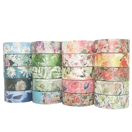 RJDJTTBD 20 Rollen Washi Masking Tape Set, 15 mm breites buntes Klebeband, dekoratives Klebeband für DIY-Scrapbook-Designs, Geschenkverpackungen, Scrapbooking-Zubehör, Bullet Journals, Planer, von RJDJTTBD