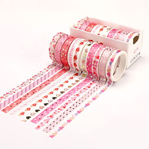 RJDJTTBD 20 Rollen schmales Washi-Tape-Geschenkbox-Set, 8 mm breit (2 m lang), niedliches dekoratives Klebeband für Scrapbooking, Bullet Journals, Planerbedarf, DIY-Kunst und Handwerk, Junk Journal, von RJDJTTBD