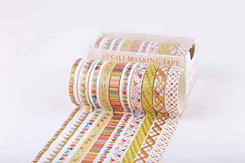 RJDJTTBD 20 Rollen schmales Washi-Tape-Geschenkbox-Set, 8 mm breit (2 m lang), niedliches dekoratives Klebeband für Scrapbooking, Bullet Journals, Planerbedarf, DIY-Kunst und Handwerk, Junk Journal, von RJDJTTBD