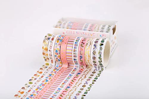 RJDJTTBD 20 Rollen schmales Washi-Tape-Geschenkbox-Set, 8 mm breit (2 m lang), niedliches dekoratives Klebeband für Scrapbooking, Bullet Journals, Planerbedarf, DIY-Kunst und Handwerk, Junk Journal, von RJDJTTBD