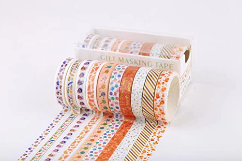 RJDJTTBD 20 Rollen schmales Washi-Tape-Geschenkbox-Set, 8 mm breit (2 m lang), niedliches dekoratives Klebeband für Scrapbooking, Bullet Journals, Planerbedarf, DIY-Kunst und Handwerk, Junk Journal, von RJDJTTBD