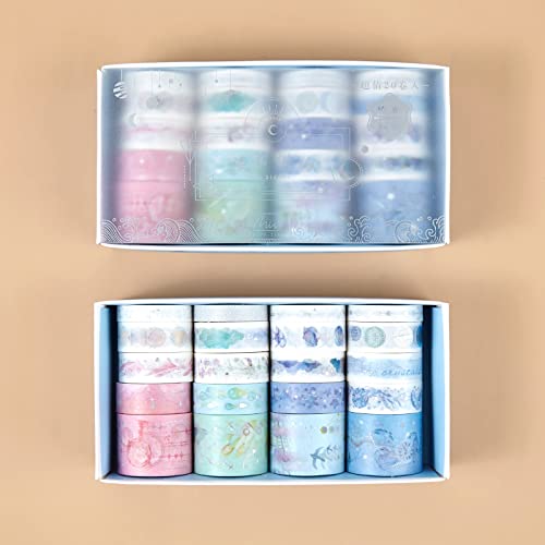 RJDJTTBD 20 Rollen schmales Washi-Tape-Geschenkbox-Set, dekorative Klebebänder für Scrapbooking, DIY-Kunsthandwerk, Bullet Journal, Planer, Junk Journal, Geschenkverpackung, A von RJDJTTBD