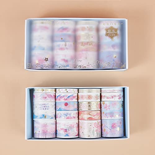 RJDJTTBD 20 Rollen schmales Washi-Tape-Geschenkbox-Set, dekorative Klebebänder für Scrapbooking, DIY-Kunsthandwerk, Bullet Journal, Planer, Junk Journal, Geschenkverpackung, F von RJDJTTBD