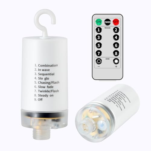 RJEDL 4AA Batterieboxen für Lichterkette 24V, Zubehör Ersetzen mit Fernbedienung 8 Modi, IP65,für Vorhang Licht, Netz Licht, Eisregen Lichterkette von RJEDL