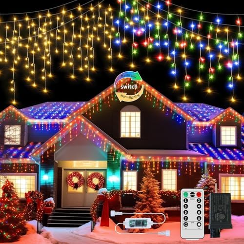 RJEDL Plug Eiszapfen Outdoor Weihnachtslichter warm multicolor von RJEDL