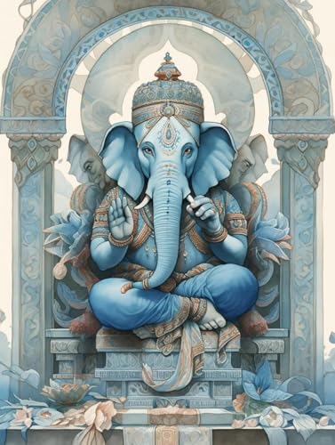 RKFLGEW Diy-Stickerei-Set Aus Rocailles-Perlen，Ganesha-Perlen-Stickerei-Set，Fantasy-Figuren，Kreuzstich，Nadelspitze，Handarbeit，Gobelin-Set，Perlen-Stickmuster 3D 30x40cm von RKFLGEW