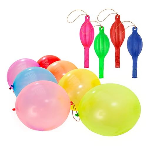 10/20 Stück bunte Luftballons, verdickter Stanzballon, springender Ballon mit Gummibändern, Griff für Kinder, Innenbereich von RKJRTK