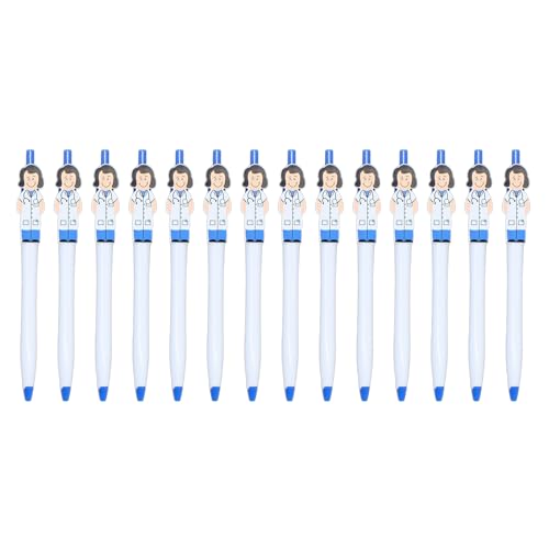 RKJRTK Kugelschreiber für Ärzte, Krankenschwestern, einziehbar, mit Stiftclip, reibungsloses Schreiben, 1,0 mm, für Krankenhaus, Schule, Büro, 14 Stück von RKJRTK