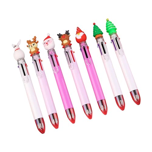 RKJRTK Kugelschreiber in 6 Farben, für Kinder, Schüler, niedliches Schreibwaren, Schulartikel, Geschenke, Weihnachts-Kugelschreiber, 7 Stück von RKJRTK