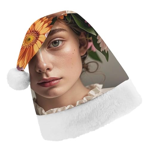 RKJVB Kopfbedeckung, florale Vortex-Form, Weihnachtsmann-Mütze für Damen und Herren, Weihnachtsmütze, Weihnachtsmütze, Partyhut, Strumpfmütze, Totenkopfmütze, Größe S von RKJVB