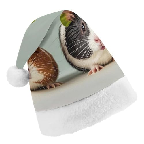 RKJVB Niedliche Meerschweinchen-Mütze für Damen und Herren, Weihnachtsmütze, Weihnachtsmannmütze, Weihnachtsstrumpfmütze, Totenkopfmütze, Erwachsene von RKJVB