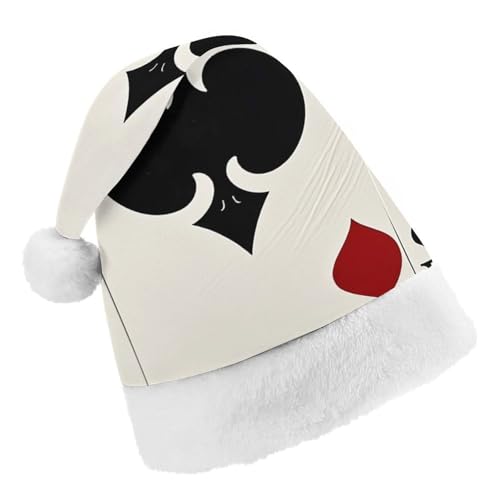 RKJVB Spades K Poker-Weihnachtsmütze für Damen und Herren, Weihnachtsmütze, Weihnachtsmannmütze, Weihnachtsstrumpfmütze, Totenkopfmütze, Erwachsene von RKJVB