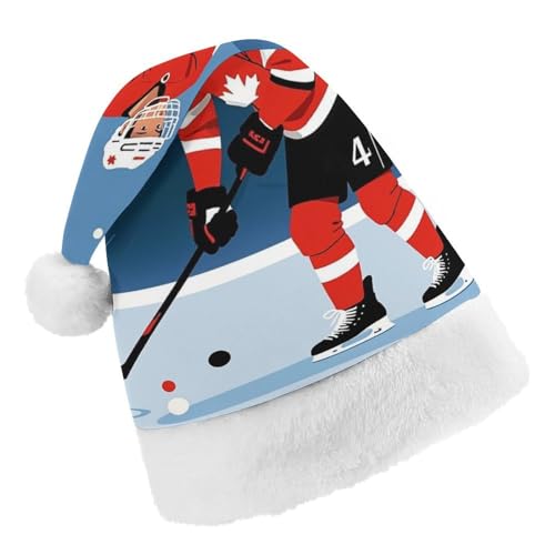 RKJVB Weihnachtsmütze für Damen und Herren, Eishockeyspieler, Weihnachtsmannmütze, Weihnachtsmannmütze, Weihnachtsstrumpfmütze, Totenkopfmütze, Größe S von RKJVB