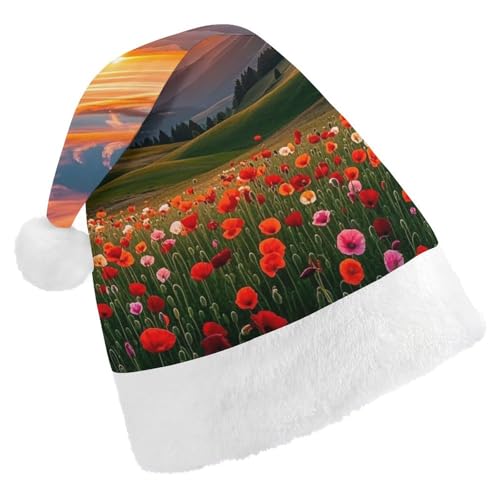 RKJVB Weihnachtsmütze für Damen und Herren, Wolkengarten bei Sonnenuntergang, Weihnachtsmütze, Weihnachtsstrumpf, Totenkopfmütze, Größe S von RKJVB