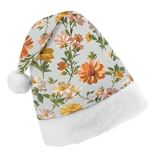 RKJVB Weihnachtsmütze mit Blumen-Motiv für Damen und Herren, Weihnachtsmütze, Weihnachtsmannmütze, Weihnachtsstrumpfmütze, Totenkopfmütze, Größe S von RKJVB