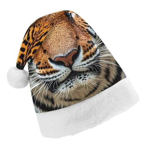 RKJVB Weihnachtsmütze mit Fierce Tiger für Damen und Herren, Weihnachtsmütze, Weihnachtsmütze, Partyhut, Strumpfmütze, Totenkopfmütze, Größe S von RKJVB