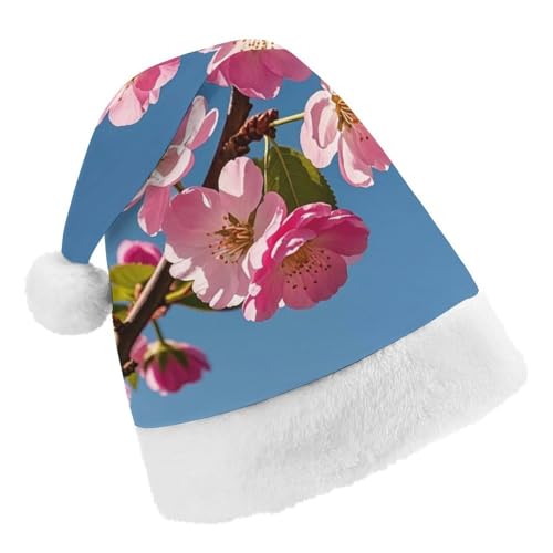 RKJVB Weihnachtsmütze mit rosa Blumen für Damen und Herren, Weihnachtsmütze, Weihnachtsstrumpfmütze, Totenkopfmütze, Erwachsene von RKJVB