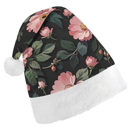 RKJVB Weihnachtsmütze mit schönen Blumen für Damen und Herren, Weihnachtsmütze, Weihnachtsmütze, Partyhut, Strumpfmütze, Totenkopfmütze, Größe S von RKJVB