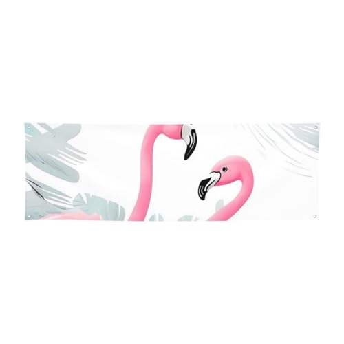 Love Flamingo-Banner, personalisierbar, große Banner für Lndoor, Outdoor-Partyschilder mit vier runden Metalllöchern, Banner, Schild für Geschäftsparty-Dekoration von RLDOBOFE