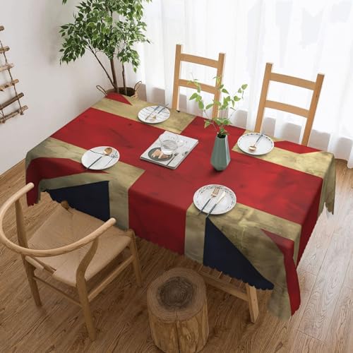 RLDOBOFE Rechteckige Tischdecke, wasserdicht, britische Flagge, Tischdecke für Küche, Esszimmer, knitterfrei, rechteckige Tischdecke für Hochzeit, Party, 137,2 x 182,9 cm von RLDOBOFE