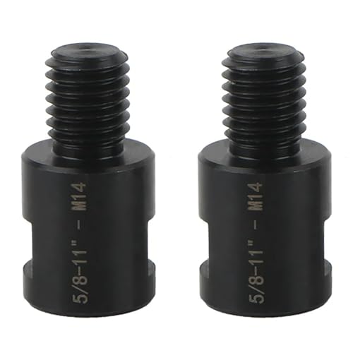 RLECS 2 Stück 5/8 Zoll auf M14 Winkelschleifer-Adapter 5/8-11 Buchse auf M14 Stecker, schwarzer Stahlbohrer-Adapter, geeignet für M14-Gewinde-Diamant-Kernbohrer und Mauerwerk-Lochsägen von RLECS