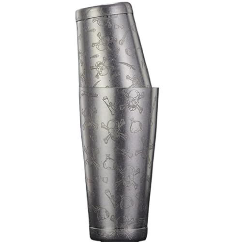 Cocktailshaker Bar Cocktail Shaker Boston Shaker Edelstahl Gravur Shaker Bar Zubehör Barkeeper Werkzeuge Für Zuhause Und Bar Barzubehör(A6 silver) von RLVYTA