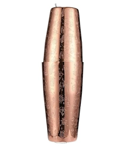 RLVYTA Cocktailshaker Bar Cocktail Shaker Boston Shaker Edelstahl Gravur Shaker Bar Zubehör Barkeeper Werkzeuge Für Zuhause Und Bar Barzubehör(B2 Copper) von RLVYTA