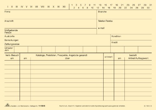 Kundenkarte A5 gelb von RNK - Verlag