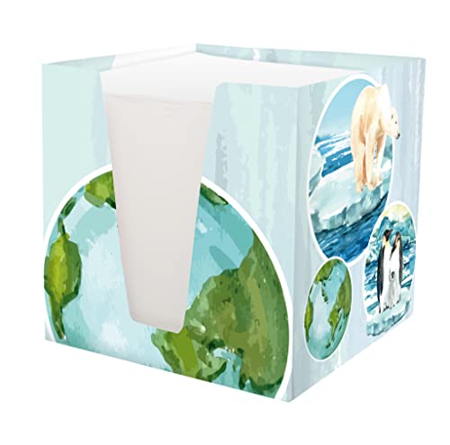 RNKVERLAG 46799 - Notizklotz World mit 900 Blatt, 92 x 92 x 92 mm, 1 Stück von RNKVERLAG