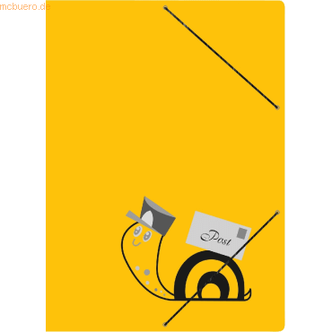 RNK Postmappe -Schneckenpost- Spezialkarton 420 g/qm A4 gelb von RNK