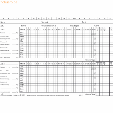 RNK Urlaubskarte A5 quer 170 g/qm liniert weiß VE=100 Stück von RNK