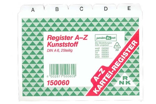 RNK-Vordruckverlag 150060 - Registerkarten A6 A-Z Plastik weiss von RNKVERLAG