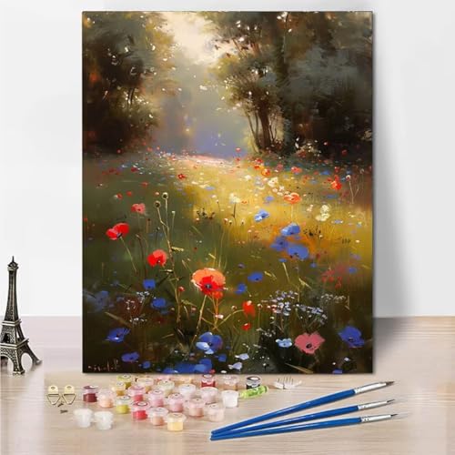 Malen Nach Zahlen Bastelset Erwachsene, Anfänger Malen Nach Zahlen zur Tree Flower Bastelset Erwachsene Frauen Malen Nach Zahlen für Kinder Pinsel und Acrylfarben, 100x130cm Heimdekoration 6083-5 von RNXAOPEN