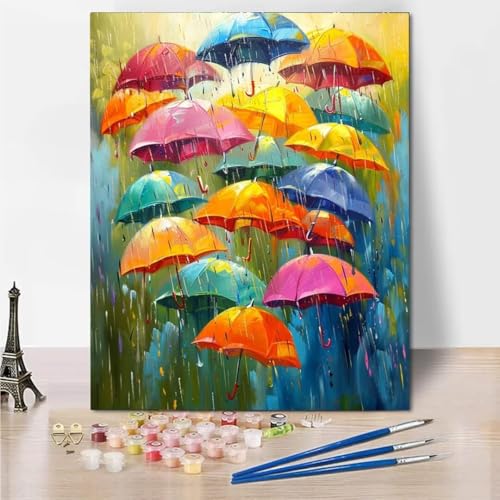 Malen Nach Zahlen Erwachsene, DIY Color Umbrella Malen Nach Zahlen Kinder Handgemalt Ölgemälde Leinwand Kits Mit Pinsels und Acrylfarbe Als Geschenke und Heimdekoration, Ohne Rahmen 100x130cm 6055-6 von RNXAOPEN