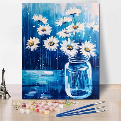 Malen Nach Zahlen Erwachsene kinder Anfänger Malen Nach Zahlen zur , Vase Abstract DIY Handgemalt Ölgemälde Kit Paint by Numbers Adult Mit - Acrylfarbe knitterfreie Leinwand Kit - 70x95cm 4801-3 von RNXAOPEN