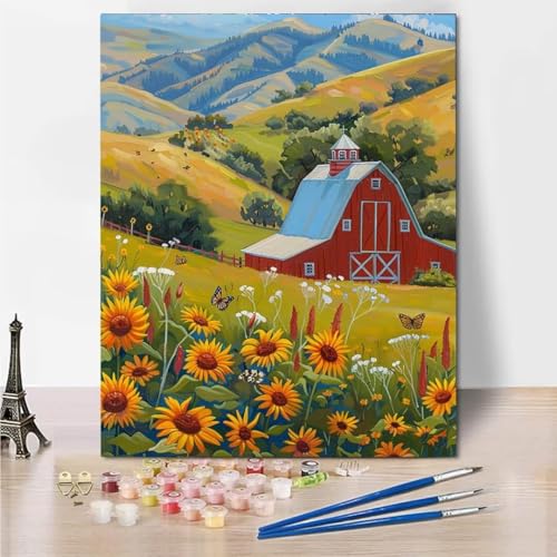 Malen Nach Zahlen Kinder ab 7 8 9 10 Jahre Mädchen, 70x95cm Malen Nach Zahlen Erwachsene Malen-Nach-Zahlen Kinder Kreatives für Mädchen 8 Jahre Geschenkideen Malen Nach Zahlen Autumn Sunflower 4612-2 von RNXAOPEN