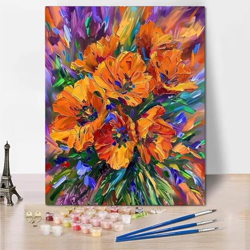 RNXAOPEN DIY Malen Nach Zahlen Erwachsene Plant Oil Paint Erwachsene Malen Nach Zahlen Kits auf Leinwand, Malen Nach Zahlen Kunsthandwerk Geschenk für Home Wall Deco 30x40cm rahmenlos 4552-9 von RNXAOPEN