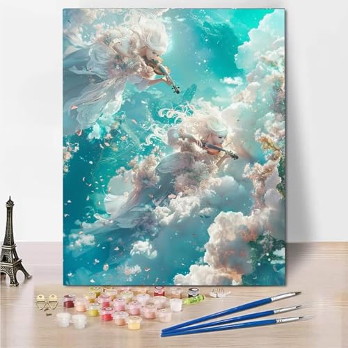 RNXAOPEN DIY Malen Nach Zahlen Erwachsene Sky Woman Erwachsene Malen Nach Zahlen Kits auf Leinwand, Malen Nach Zahlen Kunsthandwerk Geschenk für Home Wall Deco 30x40cm rahmenlos 8192-7 von RNXAOPEN