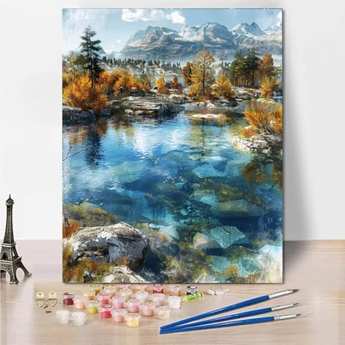 RNXAOPEN Malen Nach Zahlen, Autumn Landscape Malen Nach Zahlen Erwachsene, Malen Nach Zahlen Kits für Anfänger, Zuhause Wanddekoration 100x130cm 4984-R von RNXAOPEN