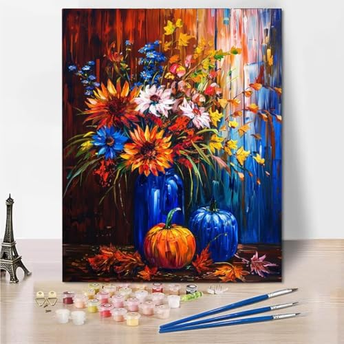 RNXAOPEN Malen Nach Zahlen, Bouquet Vase Malen Nach Zahlen Erwachsene, Malen Nach Zahlen Kits für Anfänger, Zuhause Wanddekoration 70x95cm 4584-R von RNXAOPEN