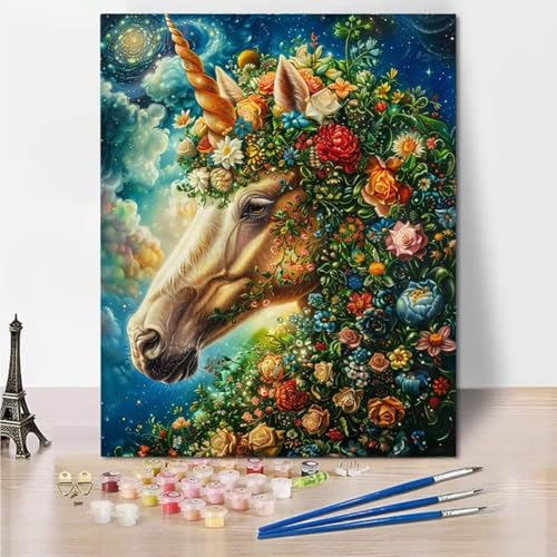 RNXAOPEN Malen Nach Zahlen, Dream Unicorn Malen Nach Zahlen Erwachsene, Malen Nach Zahlen Kits für Anfänger, Zuhause Wanddekoration 60x80cm 4464-C von RNXAOPEN