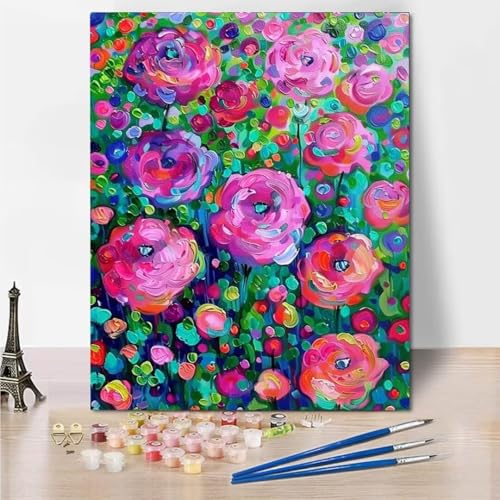 RNXAOPEN Malen Nach Zahlen Erwachsene, Flowers Colorful Landschaft Mit Knitterfreie Leinwand, Pinsels Und Acrylfarbe - Diy Handgemalt öLgemäLde Kit Als Geschenk 100x130cm 4536-6 von RNXAOPEN