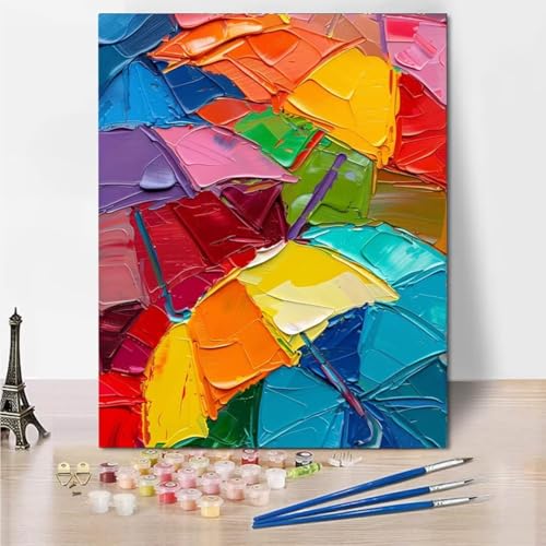 RNXAOPEN Malen Nach Zahlen Erwachsene Bastelset für Erwachsene Graffiti Umbrella, ohne Rahmen inklusive Pinsel und Acrylfarben - 50x65cm 6066-1 von RNXAOPEN