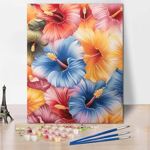 RNXAOPEN Malen Nach Zahlen Erwachsene Bastelset für Erwachsene Morning Glory Colorful, ohne Rahmen inklusive Pinsel und Acrylfarben - 40x50cm 4546-0 von RNXAOPEN