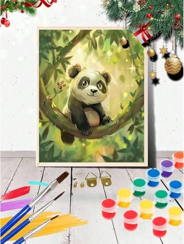 RNXAOPEN Malen Nach Zahlen Erwachsene Bastelset für Erwachsene Tree Panda, ohne Rahmen inklusive Pinsel und Acrylfarben - 50x65cm 2426-0 von RNXAOPEN