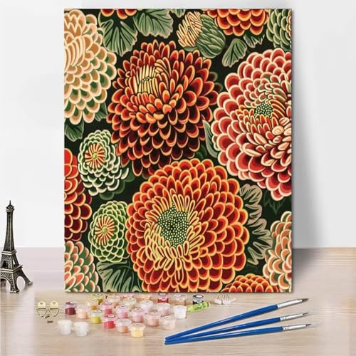 RNXAOPEN Malen Nach Zahlen Erwachsene- bastelset Anfänger Malen Nach Zahlen zur Plant Flower DIY Handgemalt Ölgemälde Kit für Erwachsene, Mit Pinseln und Acrylfarbe 30x40cm Heimdekoration 4524-1 von RNXAOPEN