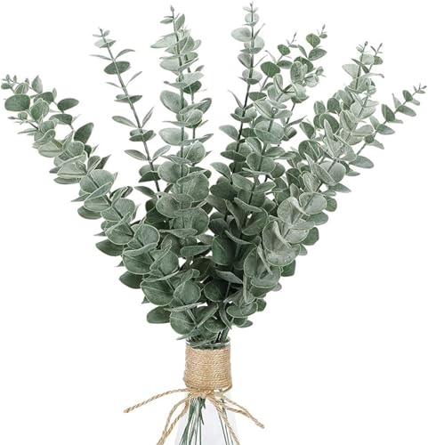 RNXSIB 20 Stück Eukalyptus Getrocknet, Eucalyptus Deko, Deko Eukalyptus, Eukalyptus Zweige, Eukalyptus Deko, Trockenblumen Eukalyptus, Trockenblumenstrauß, für Hochzeit、Blumen Arrangements Heim Décor von RNXSIB